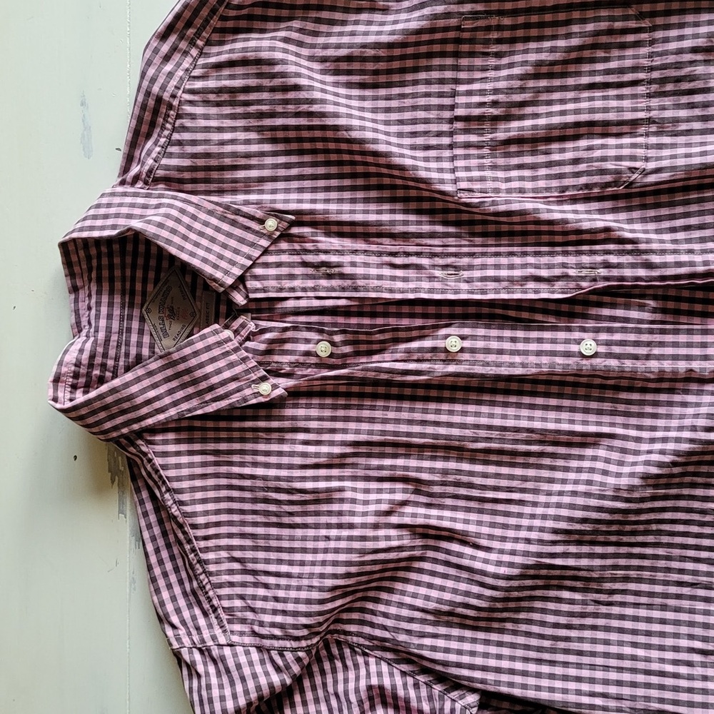 Bill’s Khakis Classic Fit Mens Button Up, Large, Never Worn, Pink and Brown - Picture 2 of 4